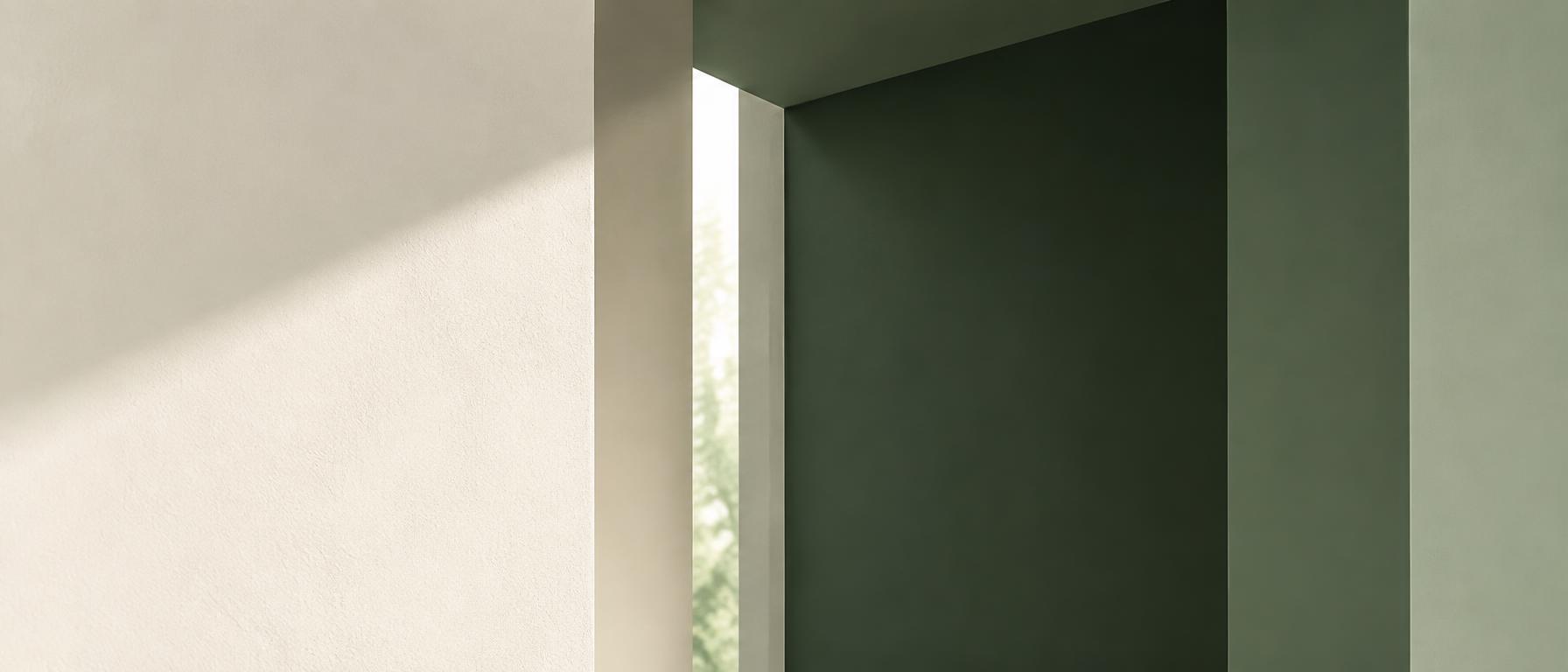 Abstract architectural light and shadow in a Nordic interior